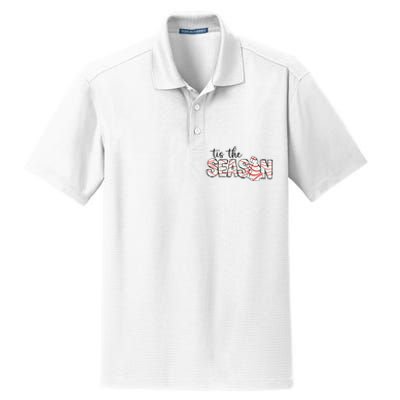 Retro Merry Christmas Tis The Season Dry Zone Grid Polo