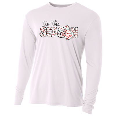 Retro Merry Christmas Tis The Season Cooling Performance Long Sleeve Crew