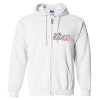 Retro Merry Christmas Tis The Season Full Zip Hoodie