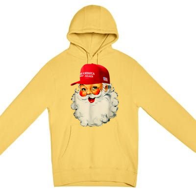 Retro Make Christmas Great Again Trump Christmas Maga Santa Premium Pullover Hoodie