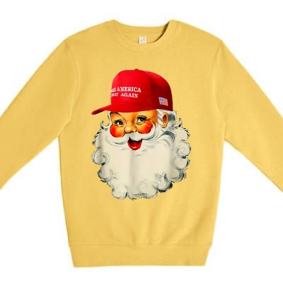 Retro Make Christmas Great Again Trump Christmas Maga Santa Premium Crewneck Sweatshirt