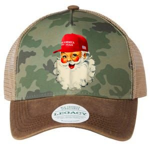 Retro Make Christmas Great Again Trump Christmas Maga Santa Legacy Tie Dye Trucker Hat