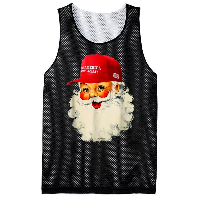 Retro Make Christmas Great Again Trump Christmas Maga Santa Mesh Reversible Basketball Jersey Tank