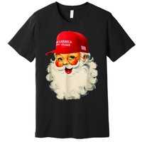 Retro Make Christmas Great Again Trump Christmas Maga Santa Premium T-Shirt