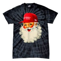 Retro Make Christmas Great Again Trump Christmas Maga Santa Tie-Dye T-Shirt