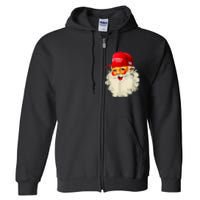 Retro Make Christmas Great Again Trump Christmas Maga Santa Full Zip Hoodie