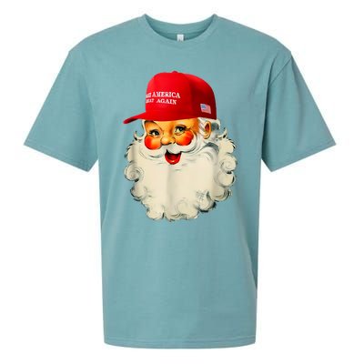 Retro Make Christmas Great Again Trump Christmas Maga Santa Sueded Cloud Jersey T-Shirt