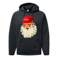 Retro Make Christmas Great Again Trump Christmas Maga Santa Performance Fleece Hoodie