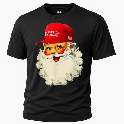 Retro Make Christmas Great Again Trump Christmas Maga Santa Cooling Performance Crew T-Shirt