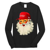 Retro Make Christmas Great Again Trump Christmas Maga Santa Long Sleeve Shirt