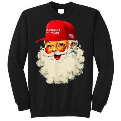 Retro Make Christmas Great Again Trump Christmas Maga Santa Sweatshirt