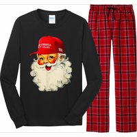 Retro Make Christmas Great Again Trump Christmas Maga Santa Long Sleeve Pajama Set