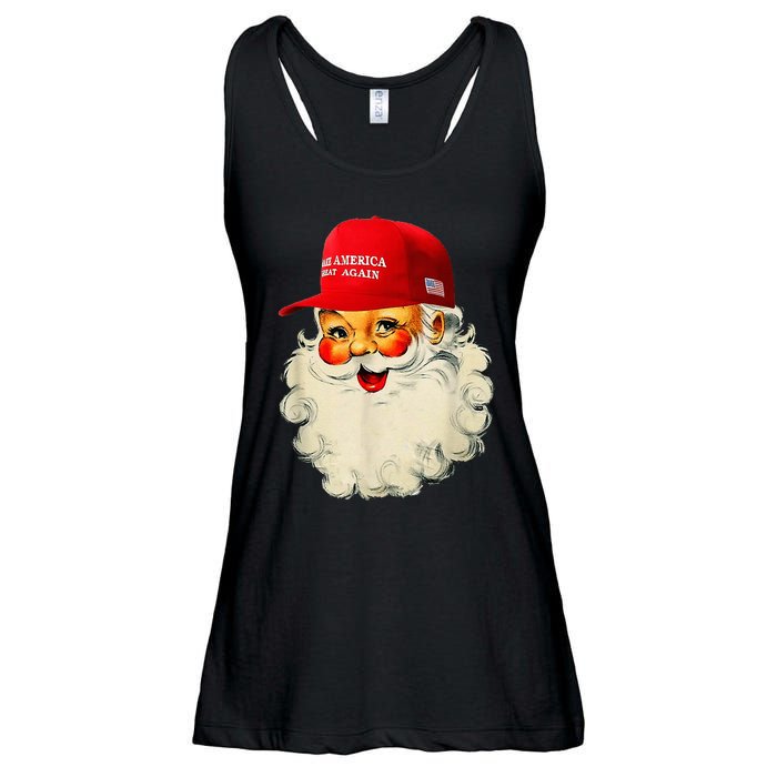 Retro Make Christmas Great Again Trump Christmas Maga Santa Ladies Essential Flowy Tank