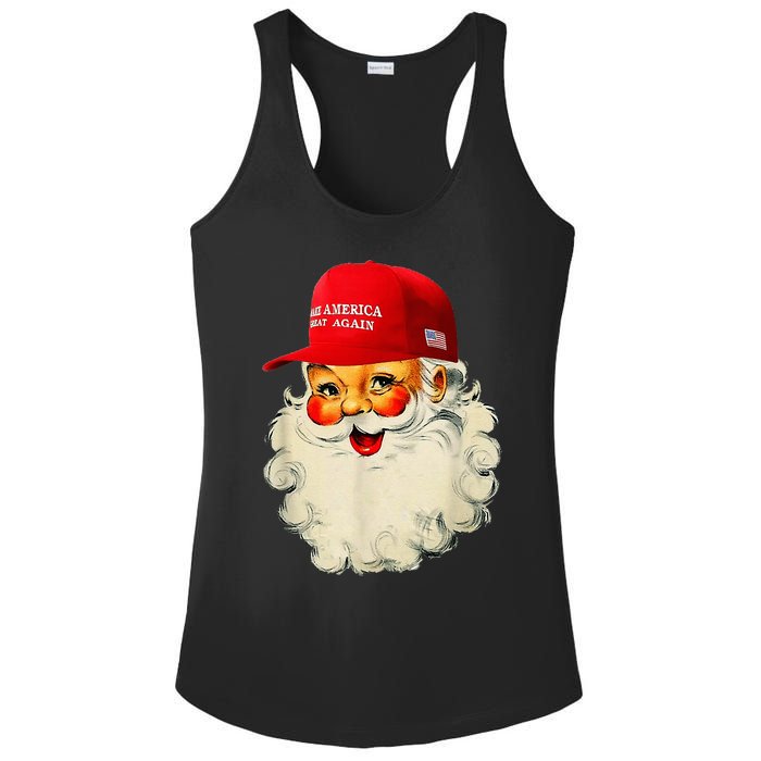 Retro Make Christmas Great Again Trump Christmas Maga Santa Ladies PosiCharge Competitor Racerback Tank