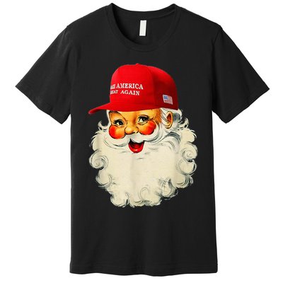 Retro Make Christmas Great Again Trump Christmas Maga Santa Premium T-Shirt