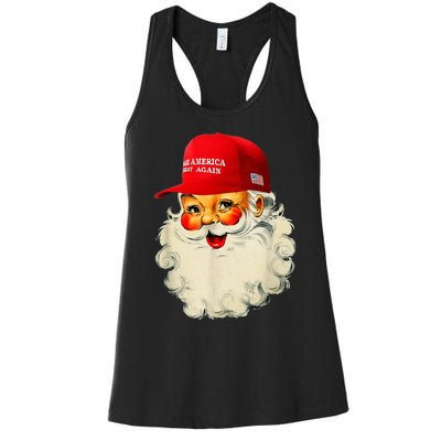 Retro Make Christmas Great Again Trump Christmas Maga Santa Women's Racerback Tank