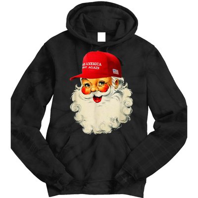 Retro Make Christmas Great Again Trump Christmas Maga Santa Tie Dye Hoodie