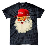 Retro Make Christmas Great Again Trump Christmas Maga Santa Tie-Dye T-Shirt