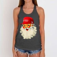 Retro Make Christmas Great Again Trump Christmas Maga Santa Women's Knotted Racerback Tank