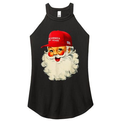 Retro Make Christmas Great Again Trump Christmas Maga Santa Women's Perfect Tri Rocker Tank