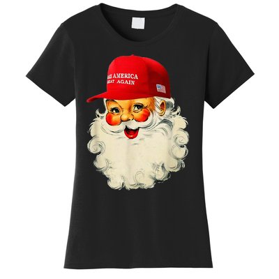 Retro Make Christmas Great Again Trump Christmas Maga Santa Women's T-Shirt