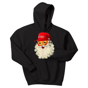 Retro Make Christmas Great Again Trump Christmas Maga Santa Kids Hoodie