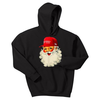 Retro Make Christmas Great Again Trump Christmas Maga Santa Kids Hoodie