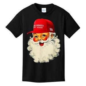 Retro Make Christmas Great Again Trump Christmas Maga Santa Kids T-Shirt