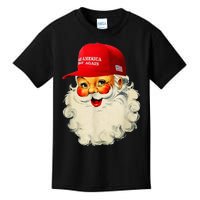 Retro Make Christmas Great Again Trump Christmas Maga Santa Kids T-Shirt