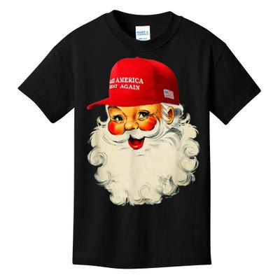 Retro Make Christmas Great Again Trump Christmas Maga Santa Kids T-Shirt