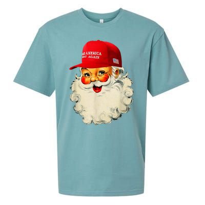 Retro Make Christmas Great Again Trump Christmas Maga Santa Sueded Cloud Jersey T-Shirt