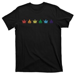 Rainbow Marijuana Cannabis Weed Lgbt Pride Ally T-Shirt