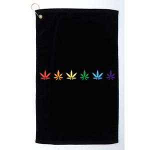 Rainbow Marijuana Cannabis Weed Lgbt Pride Ally Platinum Collection Golf Towel