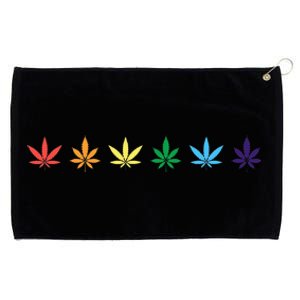 Rainbow Marijuana Cannabis Weed Lgbt Pride Ally Grommeted Golf Towel