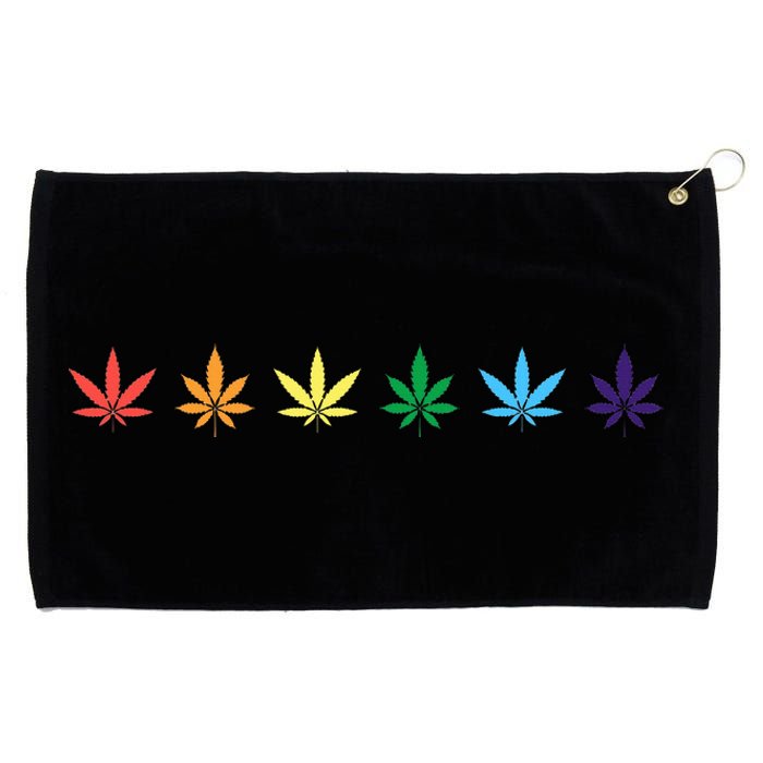 Rainbow Marijuana Cannabis Weed Lgbt Pride Ally Grommeted Golf Towel