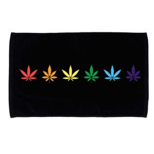 Rainbow Marijuana Cannabis Weed Lgbt Pride Ally Microfiber Hand Towel