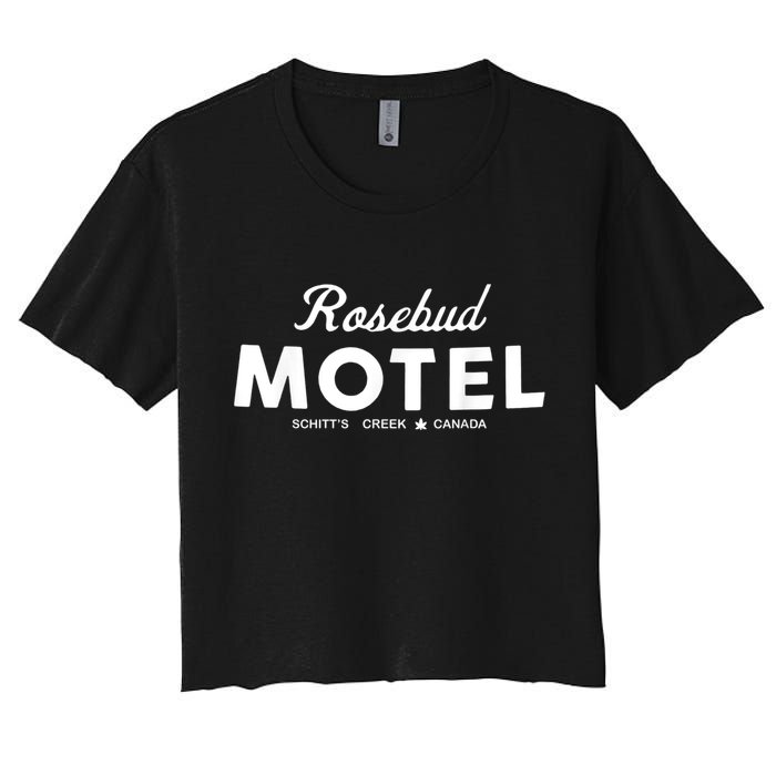 Rosebud Motel Canada Cannabis Funny Humor Women's Crop Top Tee