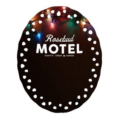 Rosebud Motel Canada Cannabis Funny Humor Ceramic Oval Ornament