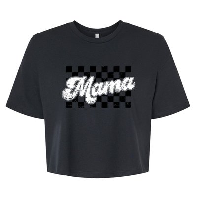 Retro Mama Checkered Vintage Mothers Day Mom Women Bella+Canvas Jersey Crop Tee