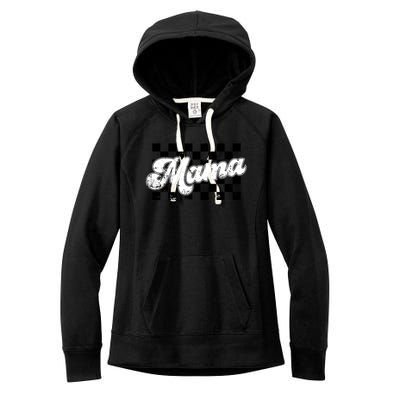 Retro Mama Checkered Vintage Mothers Day Mom Women Women's Fleece Hoodie