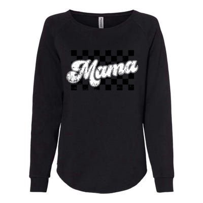 Retro Mama Checkered Vintage Mothers Day Mom Women Womens California Wash Sweatshirt