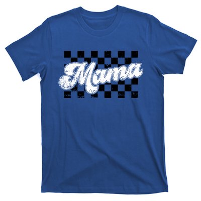 Retro Mama Checkered Vintage Mothers Day Mom Women T-Shirt