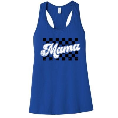 Retro Mama Checkered Vintage Mothers Day Mom Women Women's Racerback Tank