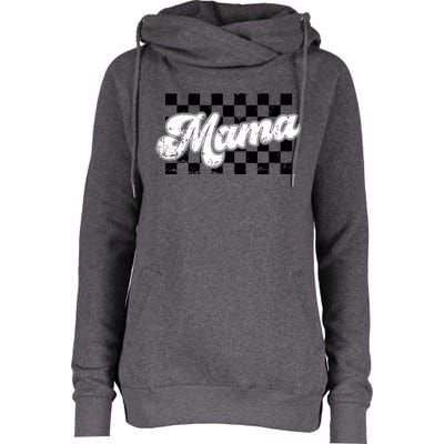 Retro Mama Checkered Vintage Mothers Day Mom Women Womens Funnel Neck Pullover Hood