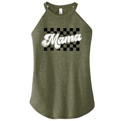 Retro Mama Checkered Vintage Mothers Day Mom Women Women's Perfect Tri Rocker Tank