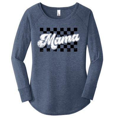 Retro Mama Checkered Vintage Mothers Day Mom Women Women's Perfect Tri Tunic Long Sleeve Shirt