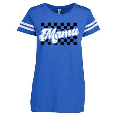 Retro Mama Checkered Vintage Mothers Day Mom Women Enza Ladies Jersey Football T-Shirt