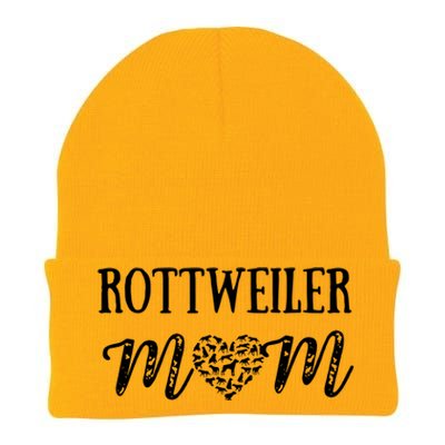 Rottweiler Mom Cute Dog Mom Paw Pet Owners Dog Lovers Knit Cap Winter Beanie