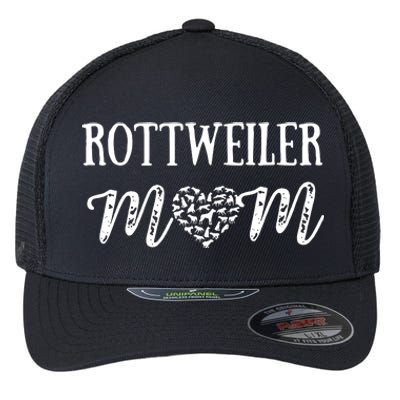 Rottweiler Mom Cute Dog Mom Paw Pet Owners Dog Lovers Flexfit Unipanel Trucker Cap