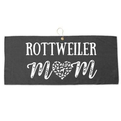 Rottweiler Mom Cute Dog Mom Paw Pet Owners Dog Lovers Large Microfiber Waffle Golf Towel